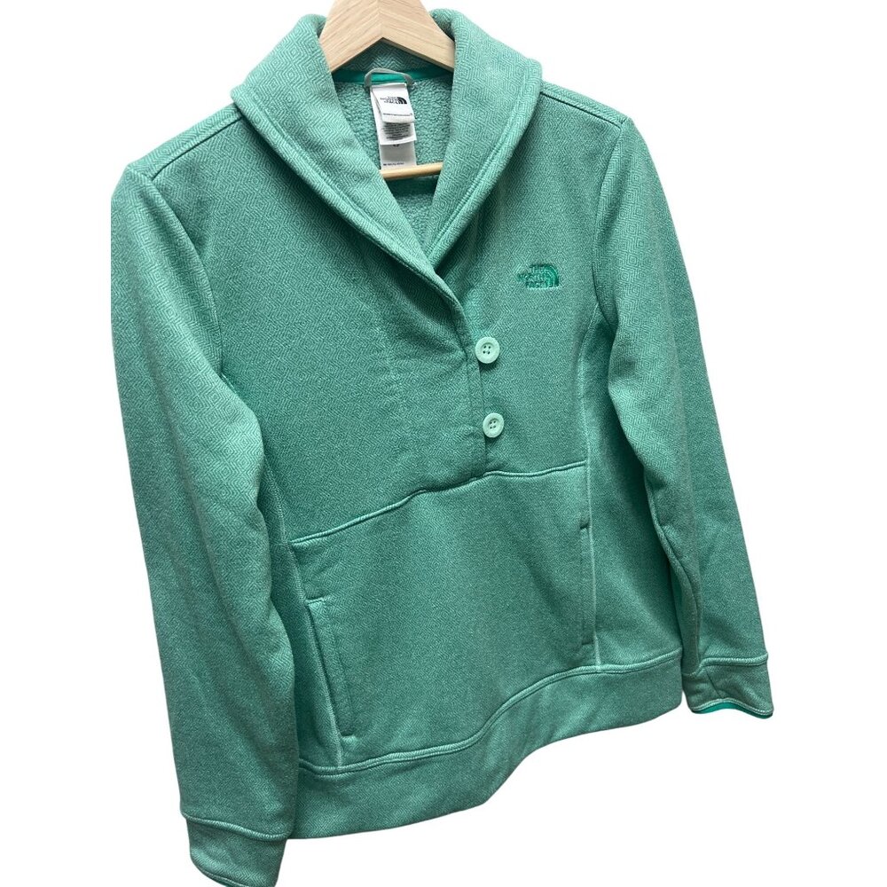The North Face 1/2 Button Teal Pullover Sweater Sweatshirt